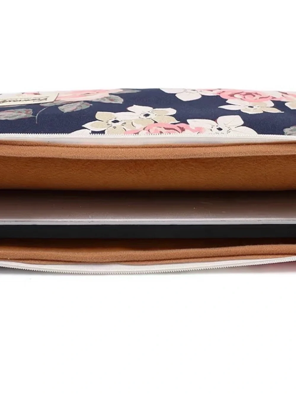 Canvaslife Navy Floral Laptop/Computer Sleeve/Bag - Pink Rose Print NWOT